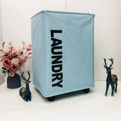 Panier à linge | Pliable avec des roulettes