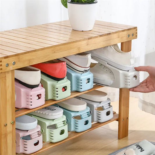 Range-chaussures-réglable-rangement-innovant-retiré-du-placard