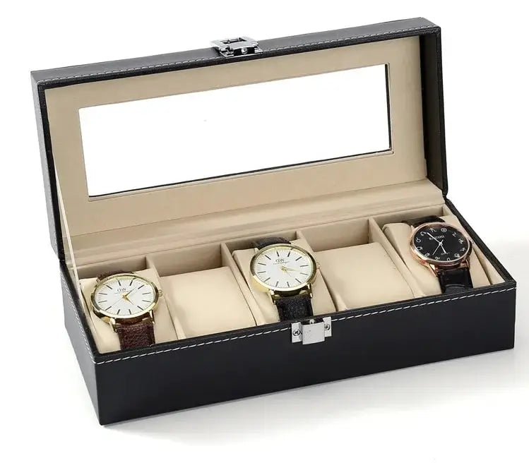 Rangement Bijoux - Boîte à Montre - 5 Unités Noir Velours Crème - Rangement Innovant