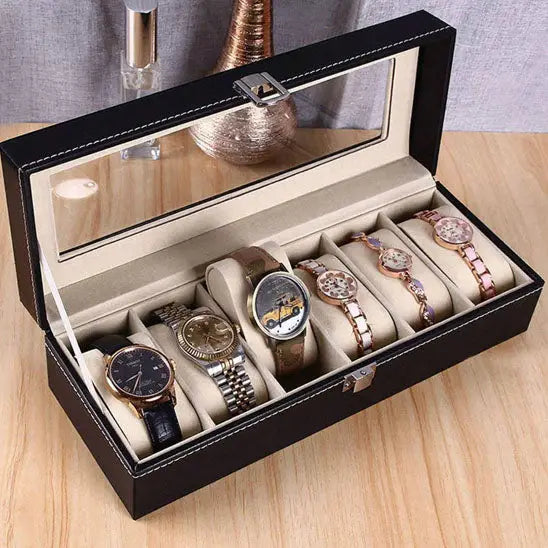 Rangement Bijoux - Boîte à Montre - 2 Unités Noir Velours Crème - Rangement Innovant