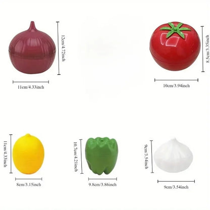 Rangement-Cuisine-Boîte-de-Conservation-Alimentaire-VeggieKeeper™-Rangement-innovant-groupés-dimensions-indiquées