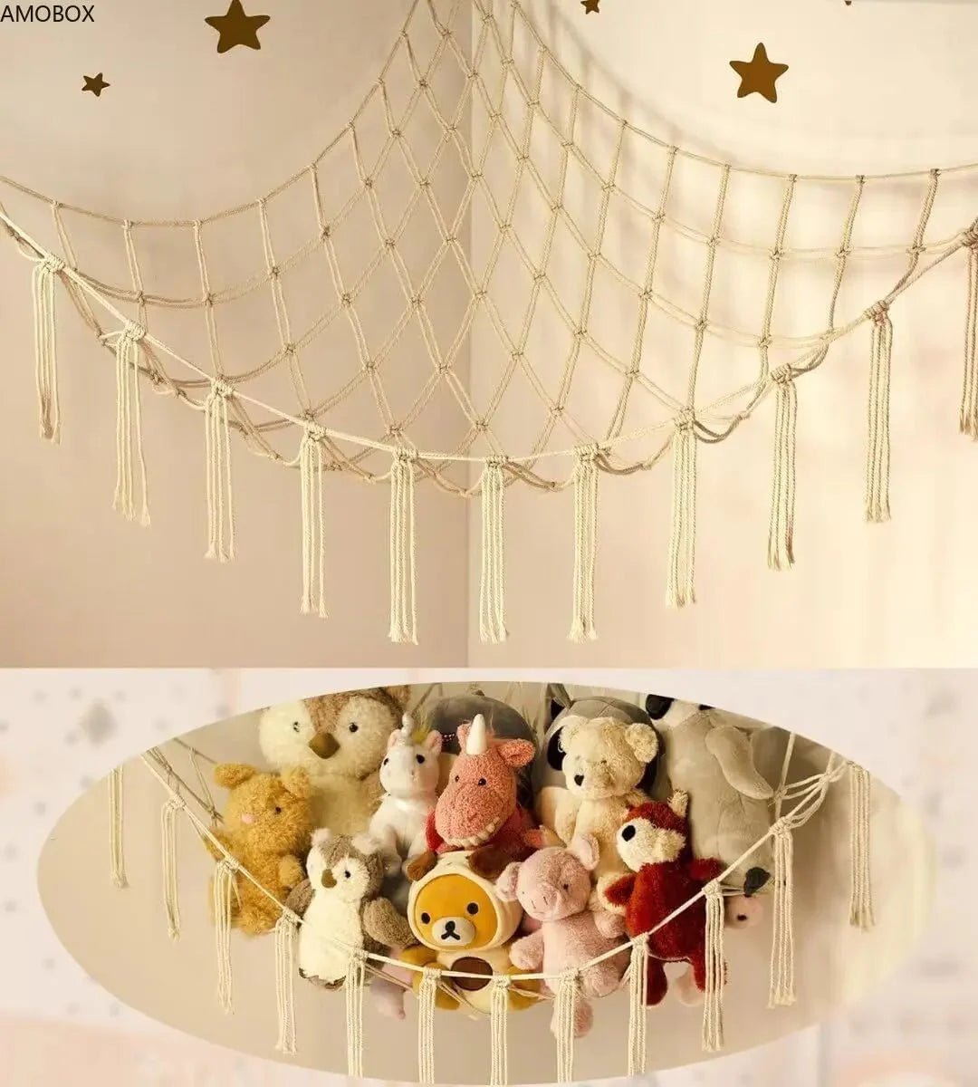 Rangement Chambre Enfant - Pour Peluches - StorageHammock™ - Jaune - Rangement Innovant