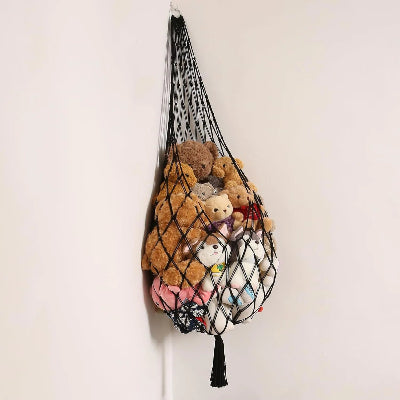 Rangement peluches Suspendu Bohème noir accroché coin mur