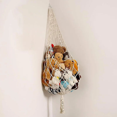 Rangement peluches Suspendu Bohème beige accroché coin mur