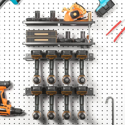 Rangement pour garage  Optimal type A et type B fixés au panneau blanc