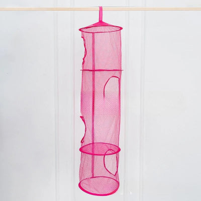 Rangement pour peluche  Suspendu 4 compartiments variant rose rouge