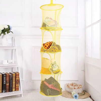 Rangement pour peluche  Suspendu 4 compartiments variant jaune