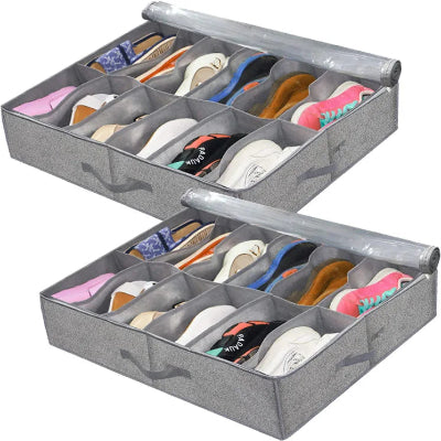 Rangement chaussures sous lit  Anti-Poussière gris clair