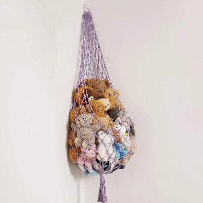 Rangement peluches Suspendu Bohème violet accroché coin mur