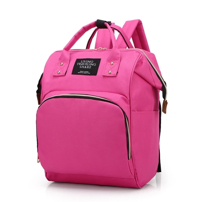 Sac-à-dos-à-langer-nori-rangement-innovant-rose-flamboyant