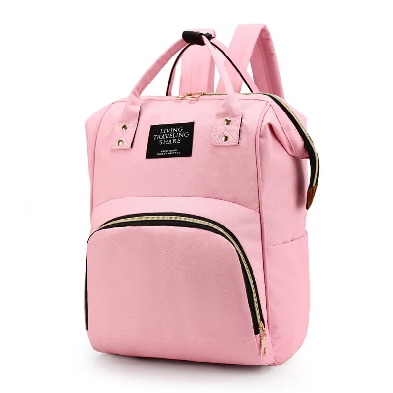 Sac-à-dos-à-langer-nori-rangement-innovant-rose