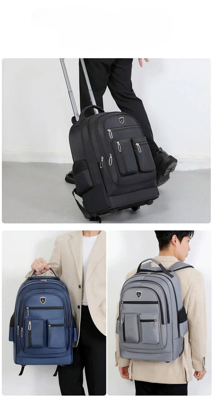 SAC A DOS - Avec des roulettes - Gris - Rangement Innovant
