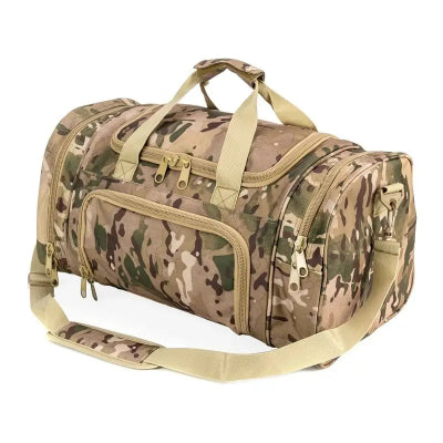 Sac de sport Homme - Tactique - Marron Tâché - Rangement Innovant