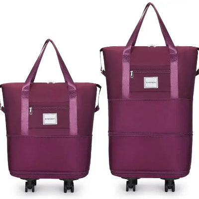 Sac de Voyage - A Roulettes - Ajustable - Violet Claire - Rangement Innovant