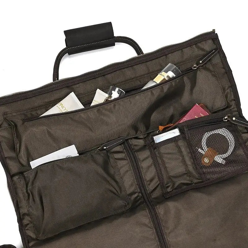 Sac de voyage - En cuir - Pliable - Compact - Marron - Rangement Innovant