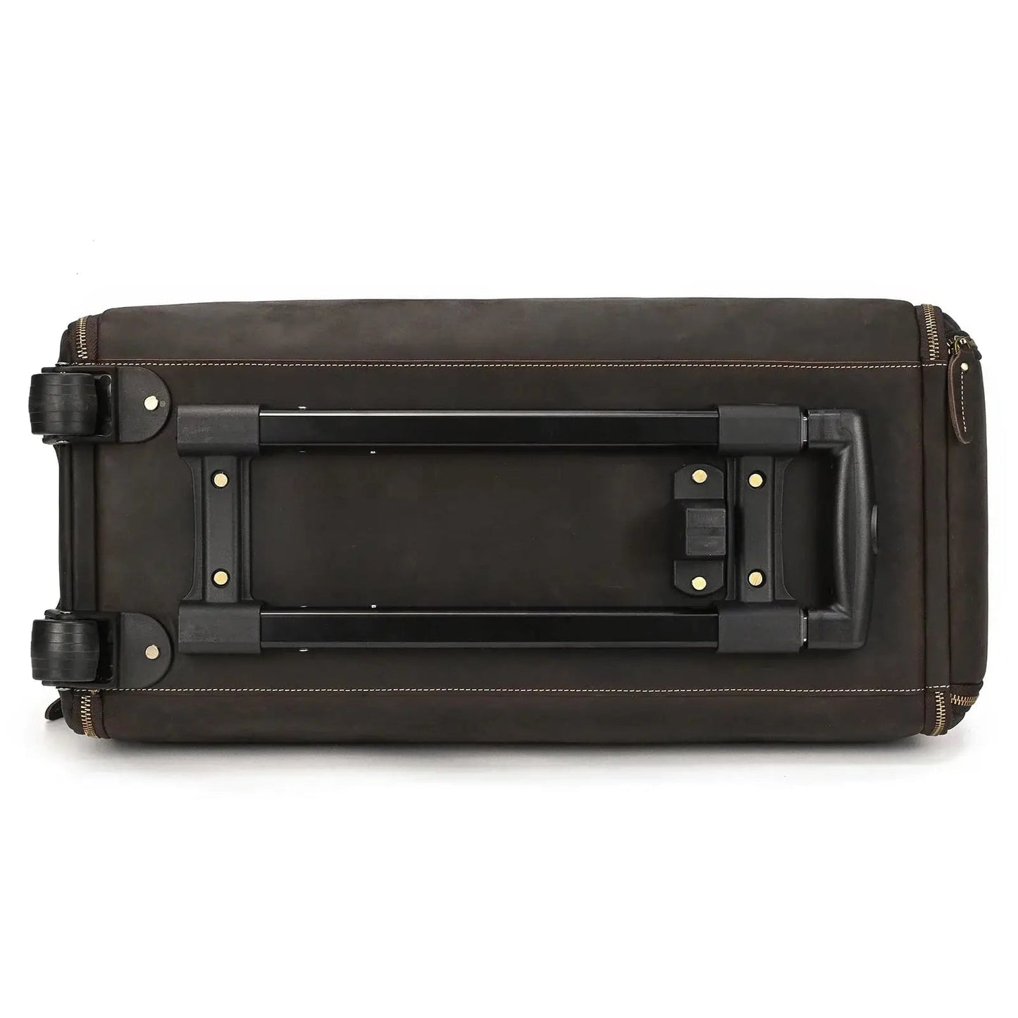 Sac de voyage - En cuir - Pliable - Avec Trolley - Marron - Rangement Innovant