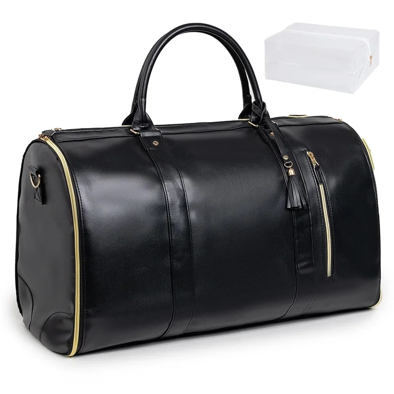 Sac-de-voyage-pliable-pratique-noir-rangement-innovant