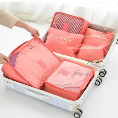 Sac de rangement  Multifonctionnel plusieurs  couleur rose rangés dans valise blanche