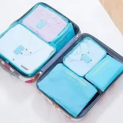Sac de rangement  Multifonctionnel plusieurs  couleur bleu rangés dans valise noire