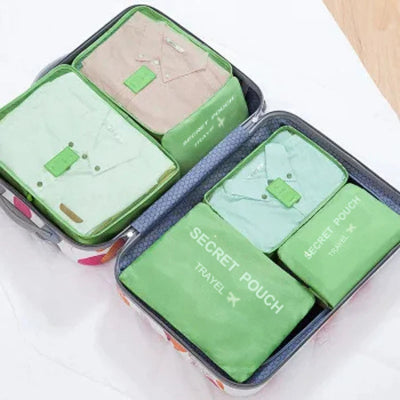 Sac de rangement  Multifonctionnel plusieurs  couleur vert rangés dans valise blanche