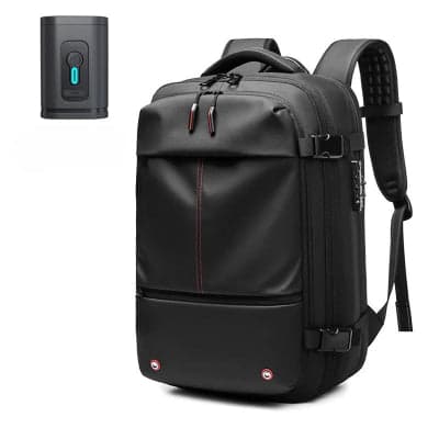 sac de voyage a dos compressible sous vide avec pompe noir