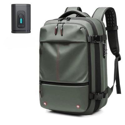 sac de voyage a dos compressible sous vide avec pompe vert