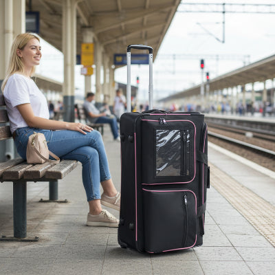 Valise penderie artistes pro noir avec trolley