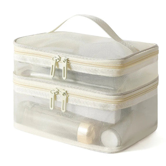 Trousse maquillage - Élégance - beige - rangement innovant