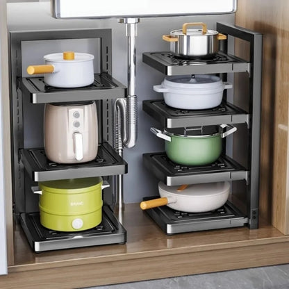 Étagère-cuisine-à-casseroles-rangement-innovant-sous-évier