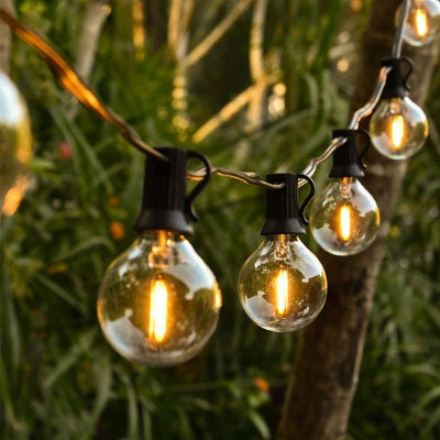 Guirlande solaire allumée suspendue arbre jardin