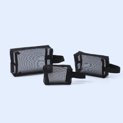 Trousse de maquillage - Élégante - noir - plusieurs fermées - pack de trois tailles - rangement innovant