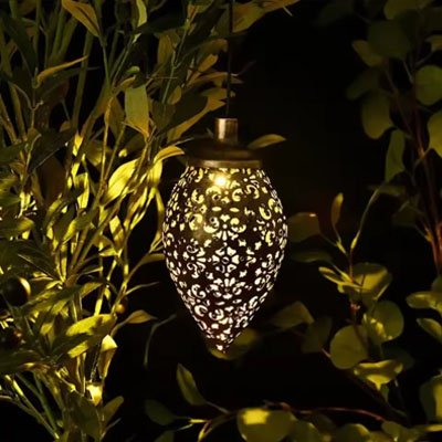 Lampe solaire décoration allumée jardin la nuit