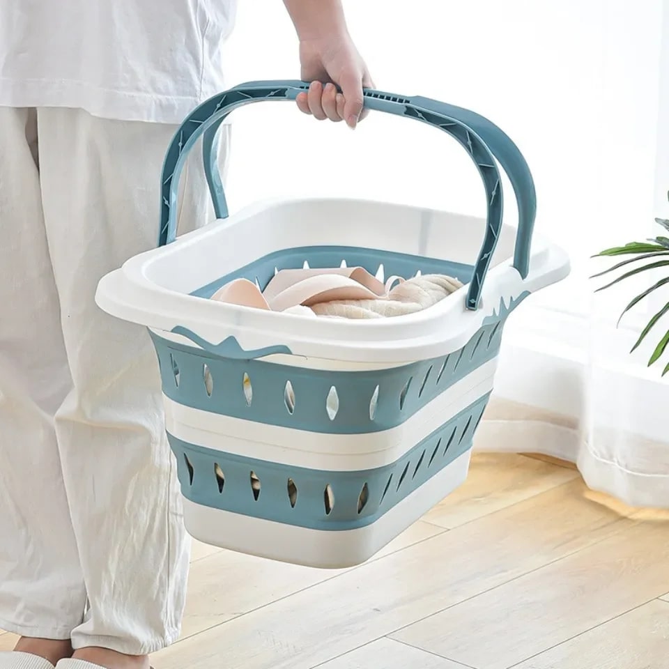 Panier-à-linge-plastique-pliable-polyvalent-rangement-innovant-porté-contenant-du-linge