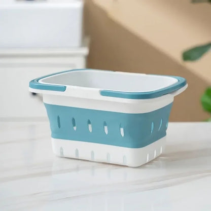 Panier-à-linge-plastique-pliable-polyvalent-rangement-innovant-vide-posé-sur-la-table