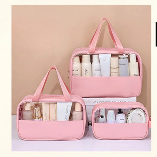 Trousse de toilette - Transparente Voyage - rose - plusieurs - Rangement innovant