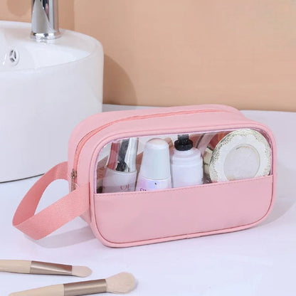Trousse de toilette - Transparente Voyage - rose - petite - Rangement innovant