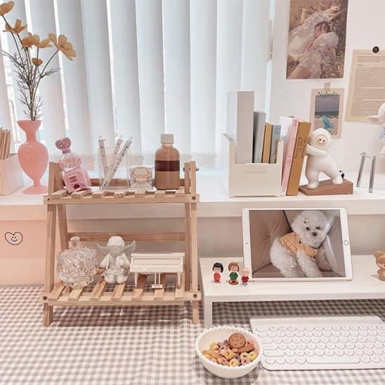 Etagere bureau  WorkSpace Design posé sur bureau côté tablette
