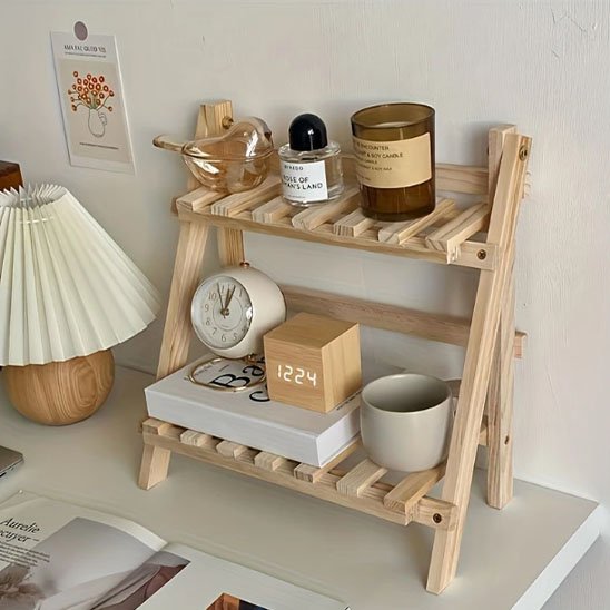 Etagere bureau  WorkSpace Design posé sur bureau côté lampe champignon