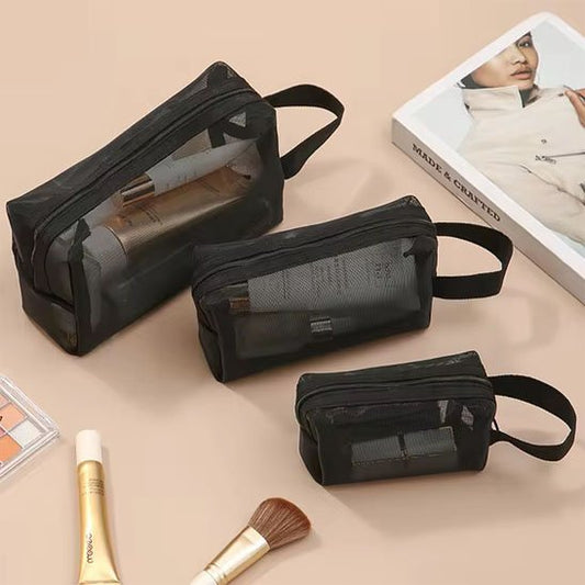 Trousse de maquillage - Élégante - noir - plusieurs fermées - rangement innovant