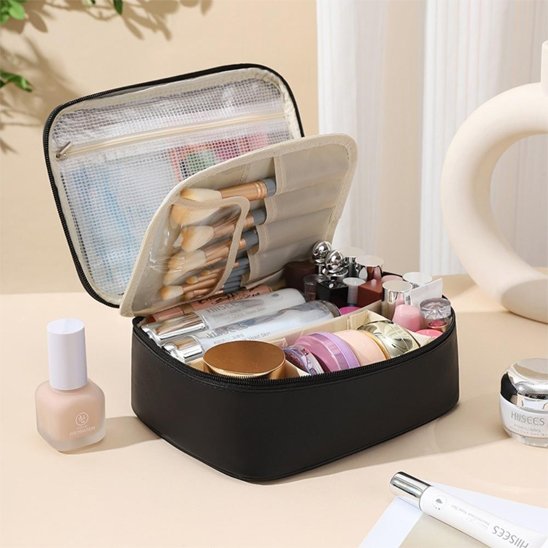 Trousse maquillage - OrganizeChic - Rangement innovant - noir - ouverte