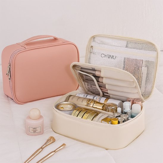 Trousse maquillage - OrganizeChic - Rangement innovant - rose - ouverte