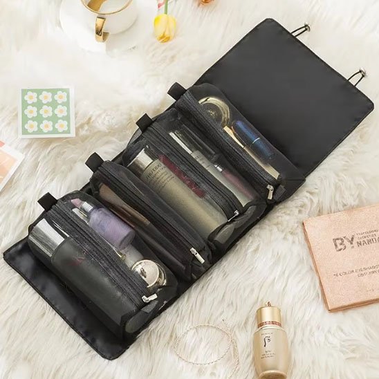 Trousse maquillage  Rangement accordéon couleur noir