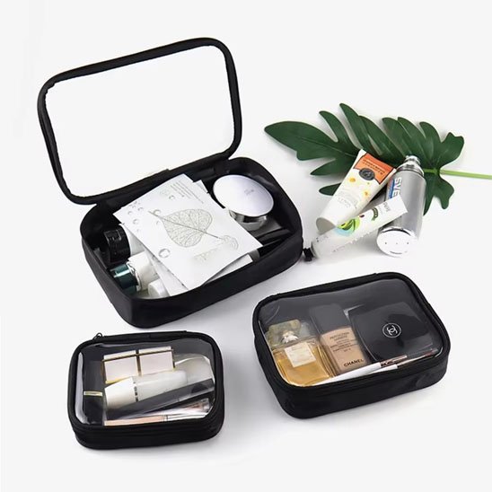Trousse de maquillage - Élégance Voyage - plusieurs ouvertes - rangement innovant