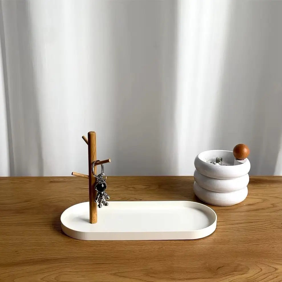 Rangement Bijoux - Et Clé - BranchOvalTray™ - Blanc - Oval/Blanc - Rangement Innovant
