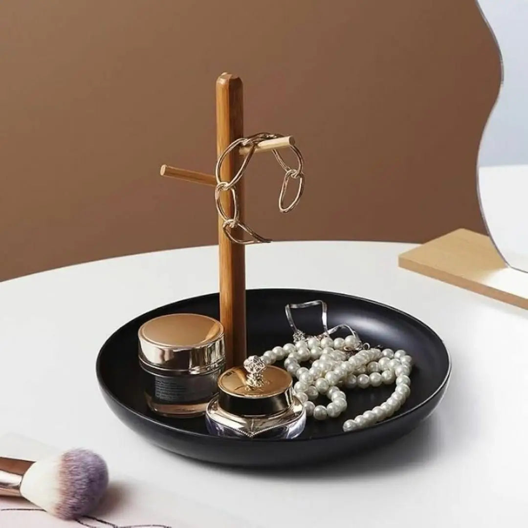 Rangement Bijoux - Et Clé - BranchRoundTray™ - Noir - Rond/Noir - Rangement Innovant