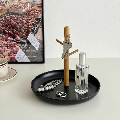 Rangement Bijoux - Et Clé - BranchRoundTray™ - Noir - Rond/Noir - Rangement Innovant