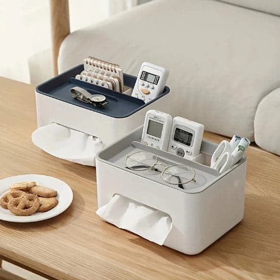 rangement bureau élégant plusieurs posés sur table basse