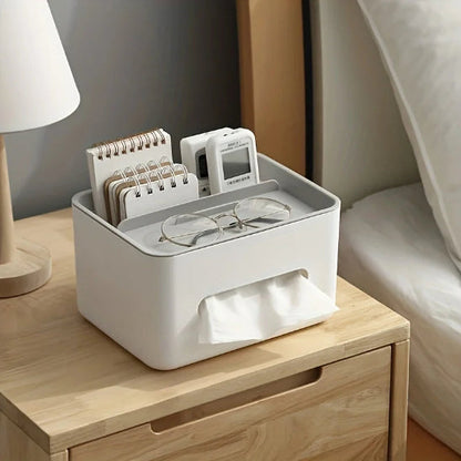 rangement bureau élégant gris posé sur table chevet