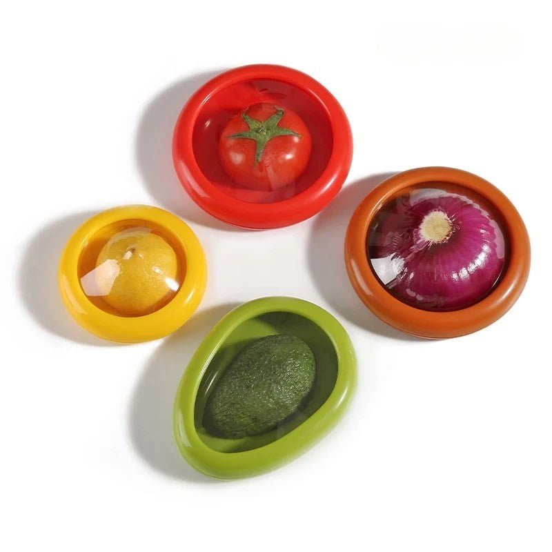Rangement Cuisine - Boîte de Conservation Alimentaire en Silicone - Rangement Innovant - pour-oignon-tomate-avocat-citron