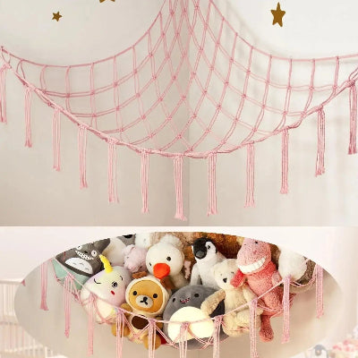 Rangement jouet - Peluches - StorageHammock™ - Rose - Rangement Innovant